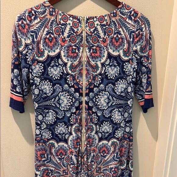 Eliza J Elegant Blue and Pink Paisley Dress size 6 - Picture 3 of 8